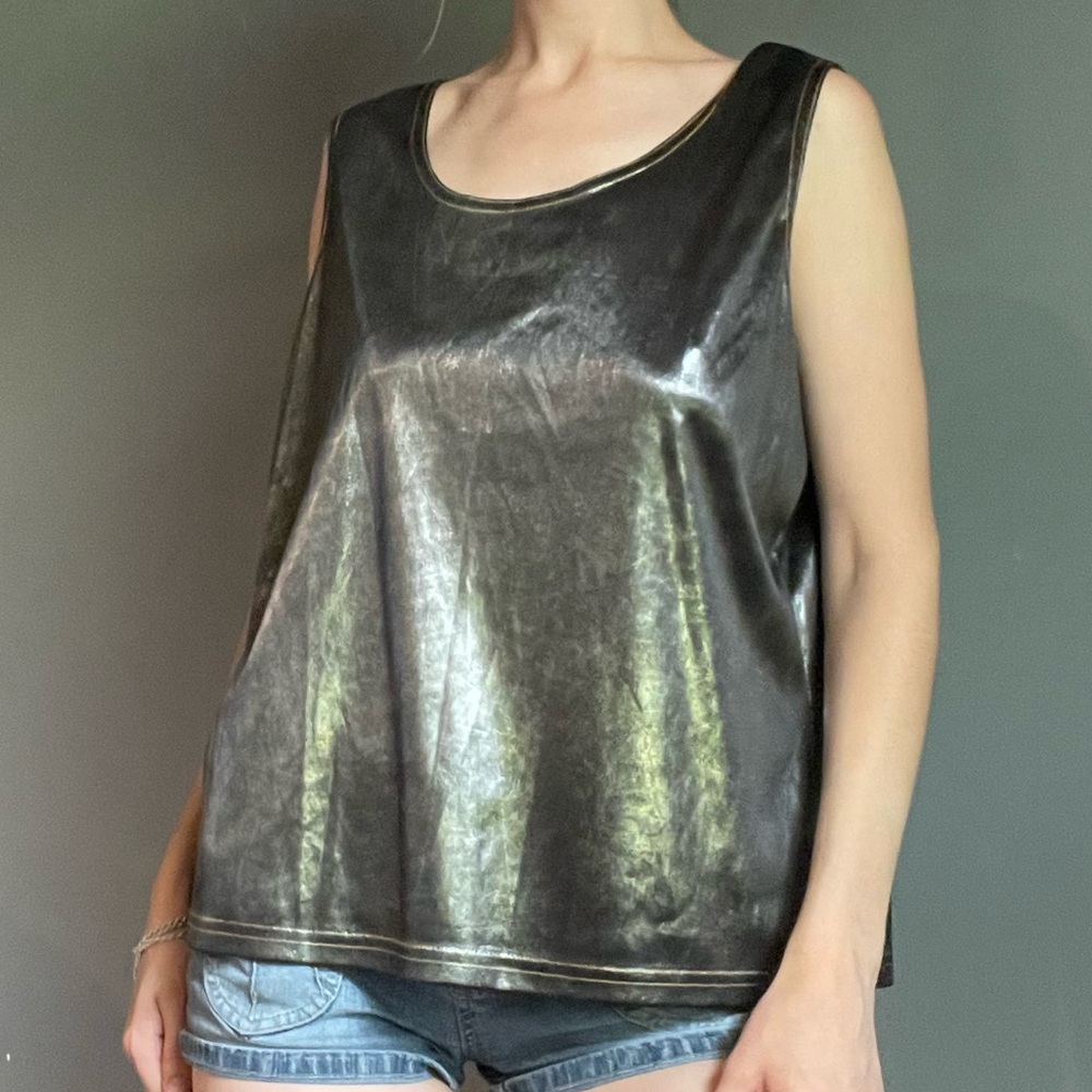 vintage metallic silver tank